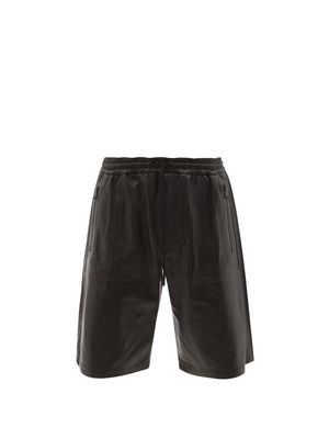 Frame - Drawstring-waist Leather Shorts - Mens - Black