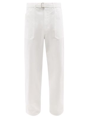Auralee - Belted Cotton-twill Trousers - Mens - White