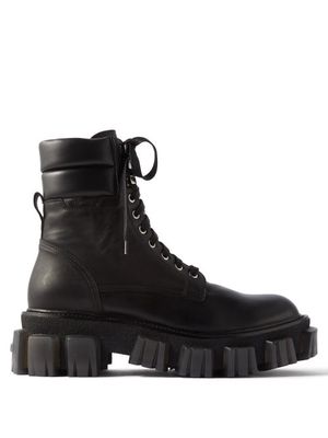 Amiri - Exaggerated-sole Leather Combat Boots - Mens - Black