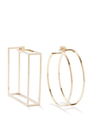 Jacquemus - Creoles Mismatched Structured Earrings - Womens - Gold