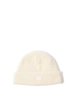 Acne Studios - Pansy Face Patch Wool Beanie Hat - Mens - Beige