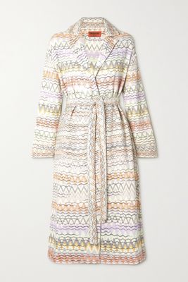 Missoni - Belted Wool-blend Jacquard Coat - Ivory