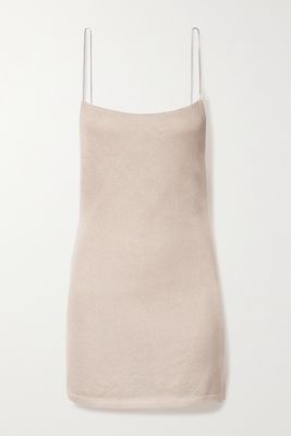 GAUGE81 - Hira Open-back Crystal-embellished Stretch-knit Mini Dress - Neutrals