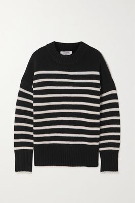 La Ligne - Marin Striped Wool And Cashmere-blend Sweater - Black