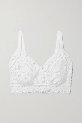 Dolce & Gabbana - Cropped Linen-blend Corded Lace Top - White
