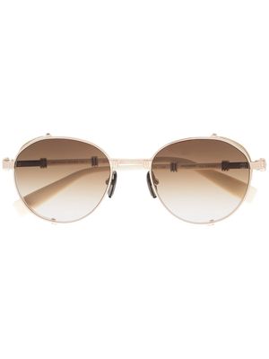 Balmain Eyewear round tinted sunglasses - Gold