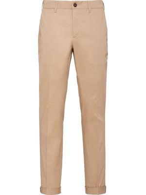 Prada pleated detail slim-fit trousers - Neutrals