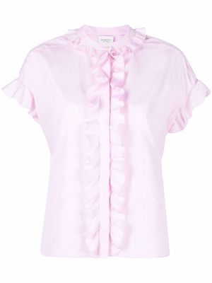 Giambattista Valli ruffle-trimmed cotton blouse - Pink