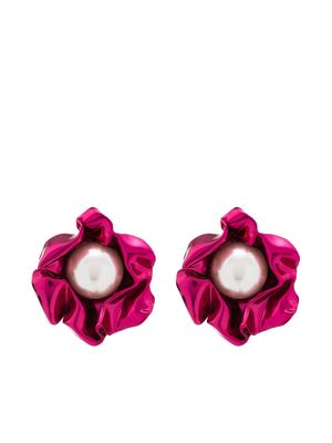 Sterling King Titania pearl earrings - Pink