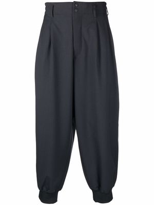 Y-3 cropped balloon-leg tailored trousers - Black