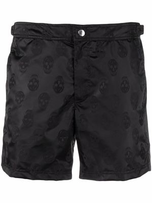 Alexander McQueen skull-motif buckle-detail swim shorts - Black