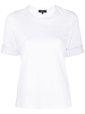 Fay pleated-sleeve T-shirt - White