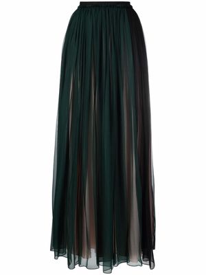 LANVIN gathered-detail silk skirt - Green