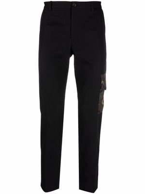 Dolce & Gabbana camouflage-panel tapered trousers - Black