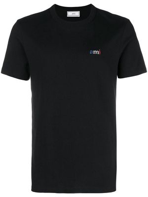 AMI Paris T-Shirt With Ami Embroidery - Black