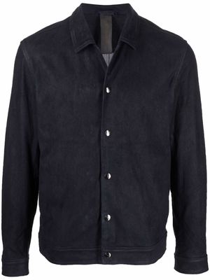 Giorgio Brato long-sleeve leather shirt - Blue