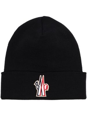 Moncler Grenoble logo-patch beanie hat - Black