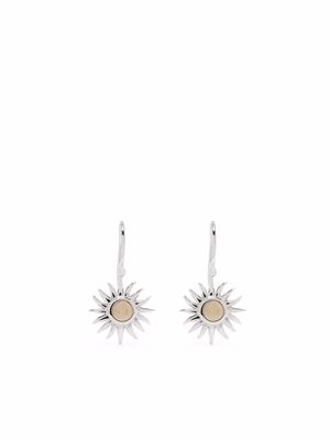 Dinny Hall 9kt yellow gold and sterling silver My World sun charm drop earrings