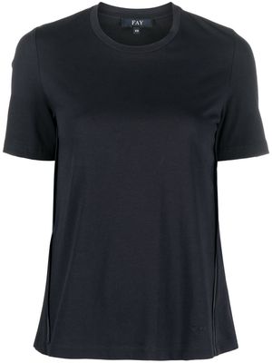 Fay logo-tape short-sleeve T-shirt - Blue