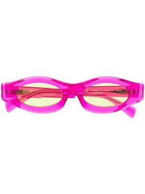 Kuboraum narrow oval-frame sunglasses - Pink