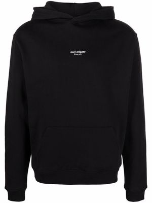 Axel Arigato embroidered-logo organic cotton hoodie - Black