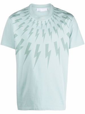 Neil Barrett Thunderbolt-print cotton T-shirt - Blue