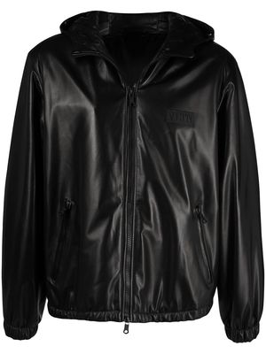Valentino logo patch padded jacket - Black