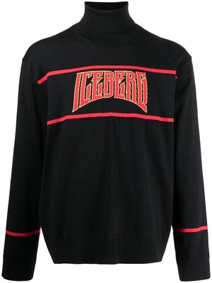 Iceberg logo-knit jumper - Black