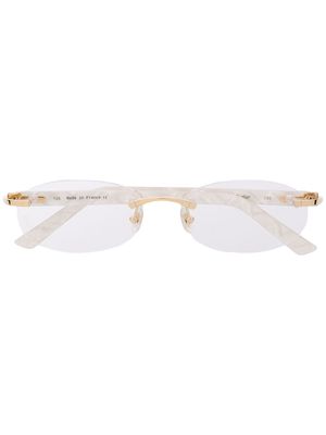 Cartier Eyewear C Décor rimless oval-frame glasses - White