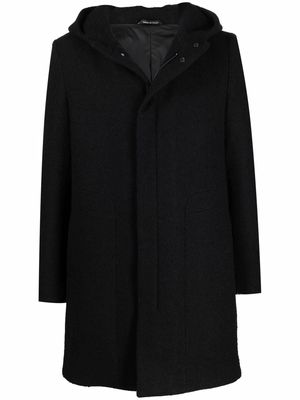 Tagliatore hooded raincoat - Black