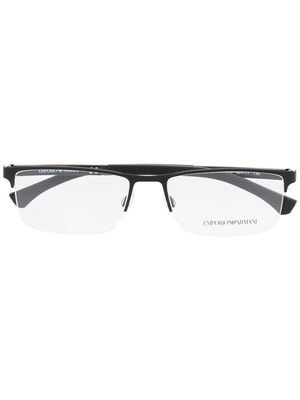 Emporio Armani rectangle frame glasses - Black