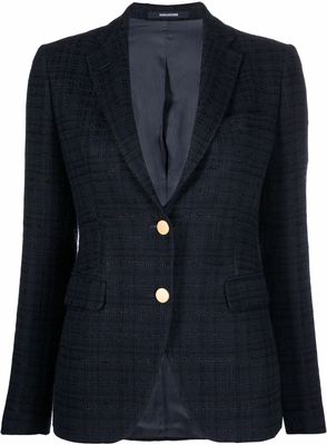Tagliatore single-breasted tweed blazer - Blue