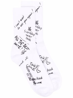 Golden Goose scribble-print socks - White