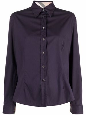 Burberry Pre-Owned 2000s spread collar button-up shirt - Purple
