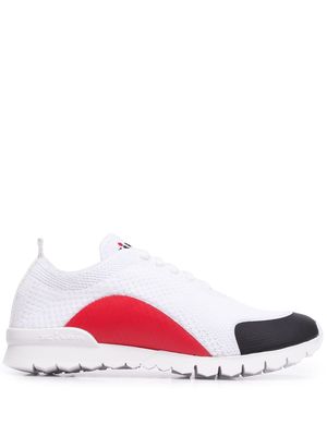 Kiton colour-block print sneakers - White