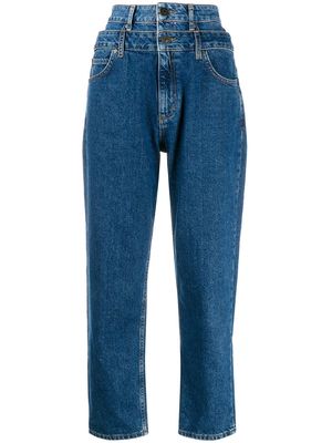 SANDRO Kitty double-waisted jeans - Blue