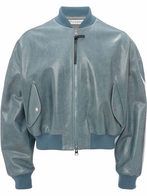 JW Anderson drop-shoulder leather bomber jacket - Grey