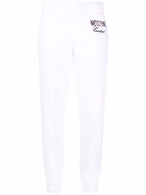 Moschino Couture logo-embroidered track pants - White