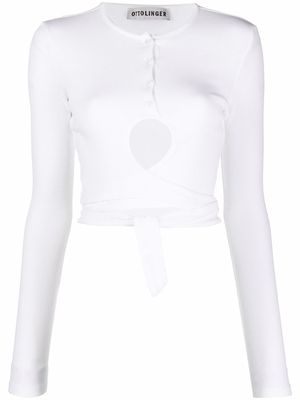Ottolinger cut-out long-sleeved top - White