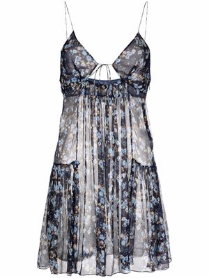 Dsquared2 floral silk mini dress - Blue