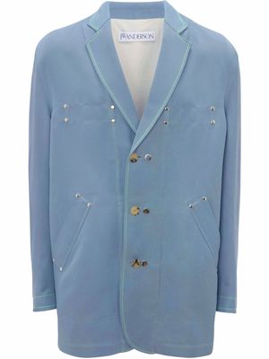 JW Anderson contrast-stitch single-breasted jacket - Blue