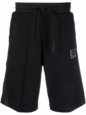 Ea7 Emporio Armani embroidered-logo track shorts - Black