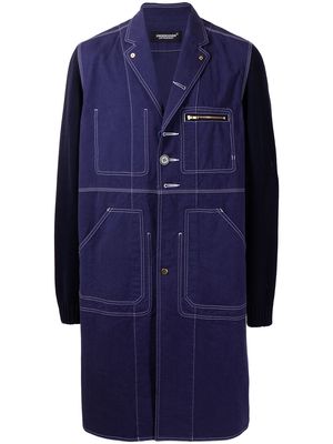 UNDERCOVER colourblock single breasted coat - Purple