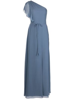 Marchesa Notte Bridesmaids gathered-bodice full-length gown - Blue