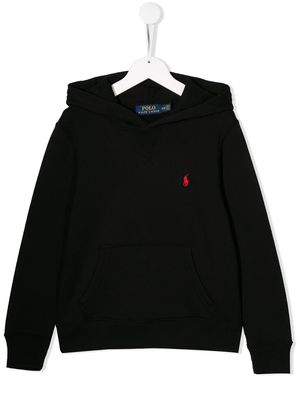Ralph Lauren Kids logo embroidered hoodie - Black