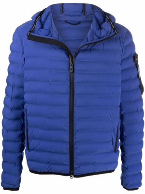 Peuterey logo-patch hooded puffer jacket - Blue
