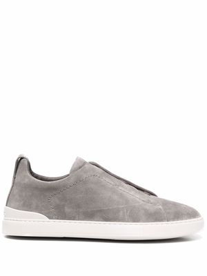 Ermenegildo Zegna suede-leather slip-on sneakers - Grey
