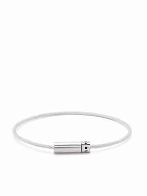 Le Gramme 7G engraved cable bracelet - Silver