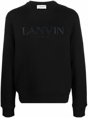 LANVIN logo-embroidered sweatshirt - Black