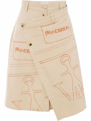 JW Anderson wrap-front skirt - Neutrals